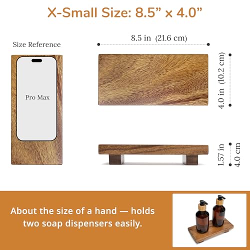 Zurklulu 8.5" x 4" Acacia Wood Riser Pedestal Stand - Small Kitchen Counter Organizer