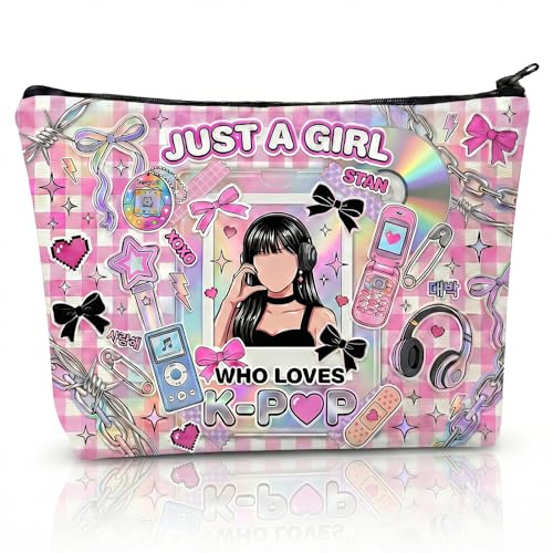 KKUHTY Y2K Pink Cosmetic Bag & Coquette Travel Makeup Pouch