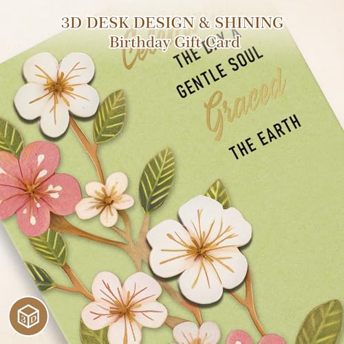 FLYAB Floral Birthday Card for Women with Envelope - 5.5"x8"
