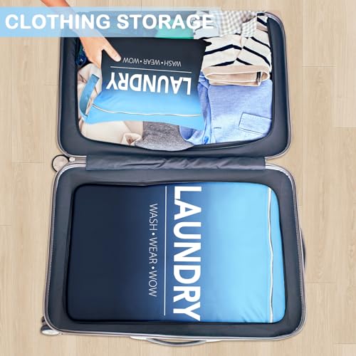Sylfairy 2-Pack Waterproof Travel Laundry Bags, Black & Blue Wet Dry Bag