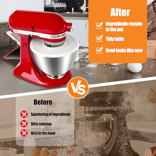 White Silicone Bowl Cover for KitchenAid 4.5-5 Quart Mixers