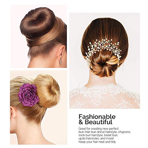 NICEMOVIC Small Hair Bun Maker 2PCS, Brown Hair Donut Shaper for Kids