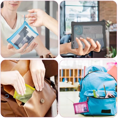 CarryEpic Mini Mesh Pouches - 4 Pack Small Zipper Bags for Purse