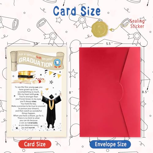 Funny Graduation Card for Son 2026 with Envelope