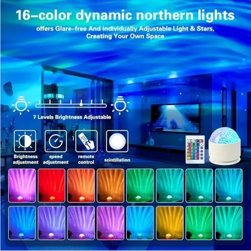 Neioaas 2-in-1 Northern Lights Projector with Remote Control