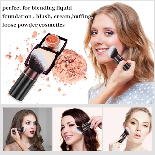 Keriloo Retractable Kabuki Makeup Brush for Foundation and Powder