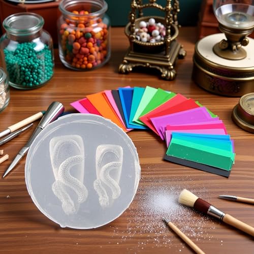 Silicone Nail Carving Molds - 2Pcs Dragon & Snake Nail Stamping Plates