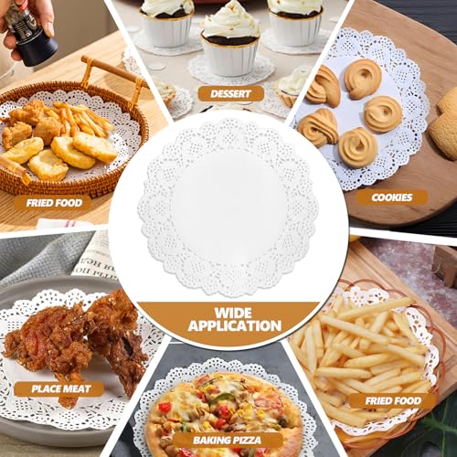 100 Pcs White Paper Lace Doilies 4.5 Inch for Cake Dessert and Crafts