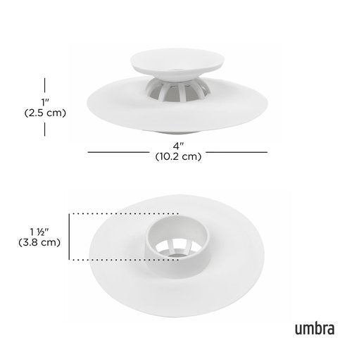 Umbra Flex Drain Stop/Hair Catcher, White