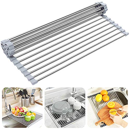 Searik Roll-Up Over the Sink Dish Drying Rack - 17.7" x 11.8" Gray