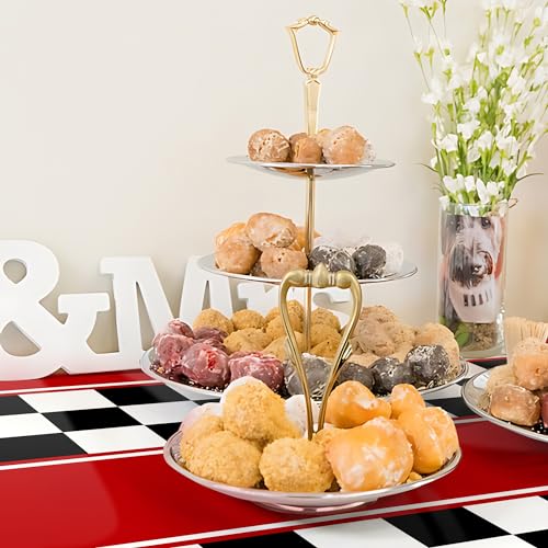 Checkered Race Car Tablecloths - 3 Pack, 54"x108" Disposable