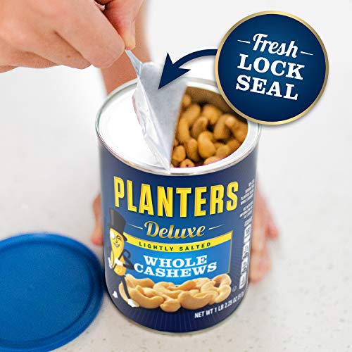 PLANTERS Deluxe Lightly Salted Whole Cashews, 18.25 oz. Resealable Jar