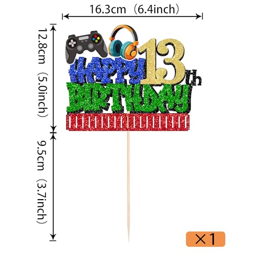 Video Game 13th Birthday Cake Topper | Happy 13th Cake Decoration