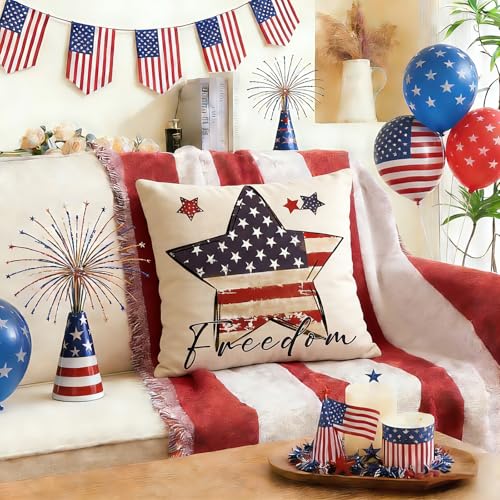 Patriotic 250th Anniversary Pillow Covers - Set of 4, 18x18