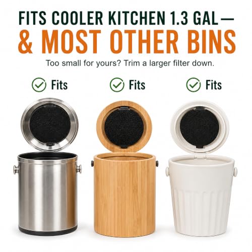 Activated Charcoal Filters for Kitchen Compost Bins - 4 Pack