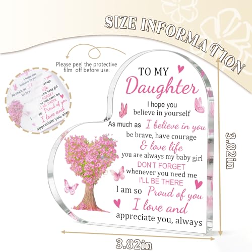 Heart-Shaped Acrylic Plaque - Inspirational Gifts for Daughter