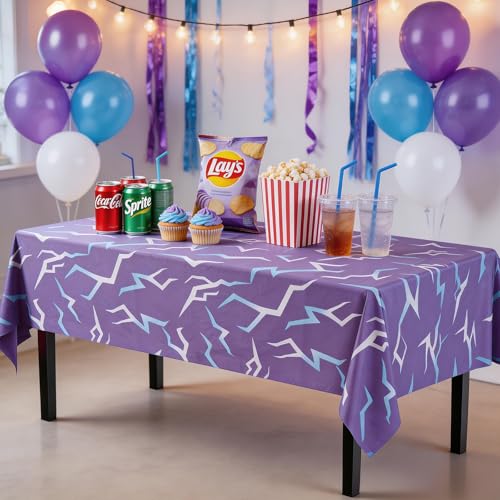 4pcs Purple Energy Kpop Birthday Table Covers 108x54 inches Party Decor