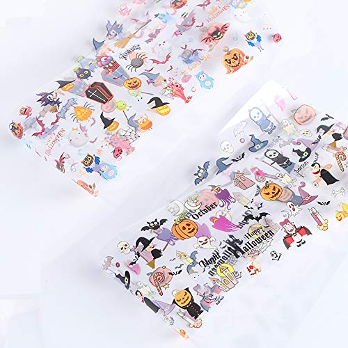 Halloween Nail Art Foil Transfer Set 10-Piece Pumpkin Ghost Decals