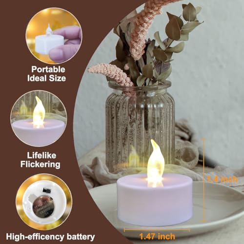 Flameless LED Tea Light Candles with Remote & Timer - Warm White 24 Pack