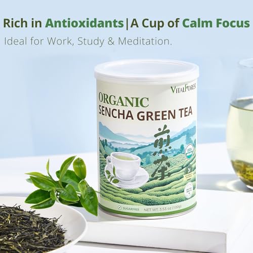 Organic Sencha Green Tea Loose Leaf – 100g, USDA Certified, Mild Umami Flavor