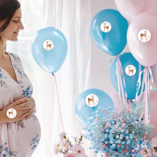 72 Pcs Bambi Gender Reveal Stickers for Baby Shower Party