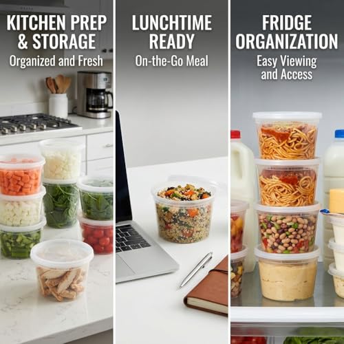 Mr Miracle 16 oz Clear Deli Containers with Lids - 12 Pack