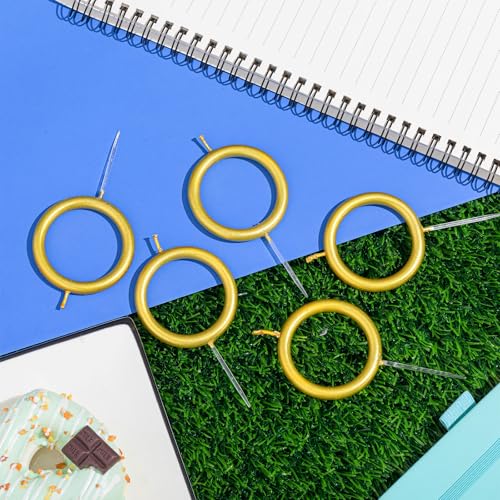 6 Pcs Gold Ring Birthday Candles for Kids' Cakes - Party Decor