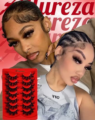 Allureza 80D Volume Strip Lashes Cluster Effect Faux Mink Wispy Eyelashes