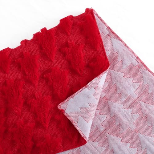 Christmas Faux Fur Table Runner Red 13x108 Inch Holiday Decor