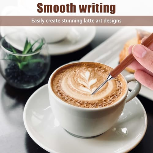 Latte Art Pen Set - 2 Stainless Steel Tools with Rosewood Handle