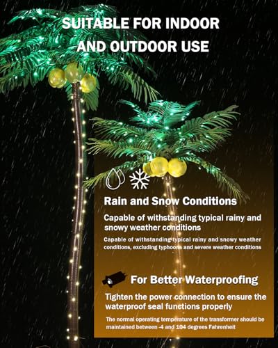 7ft LED Palm Tree with 192 Bright LEDs - Reinforced Outdoor Version