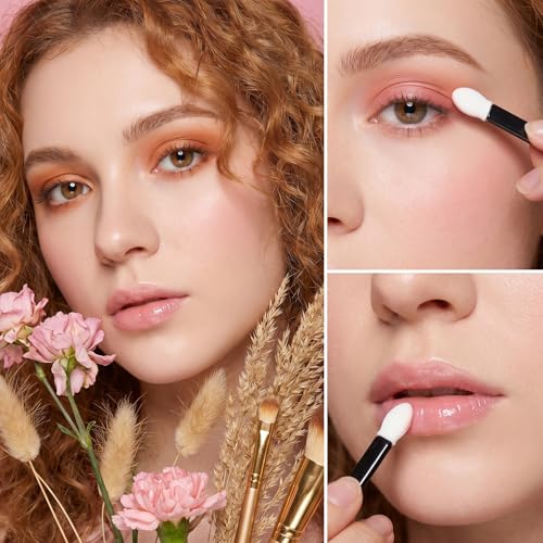 Salbsever 50 Pack Double-Sided Eyeshadow Sponge Applicators, Portable Mini Makeup Brushes