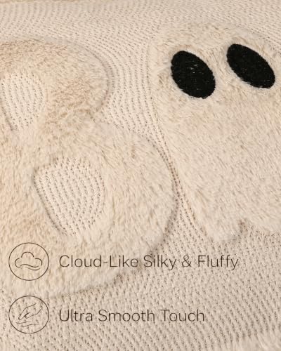 Faux Rabbit Fur Halloween Pillow Covers - Vintage Ghost Designs