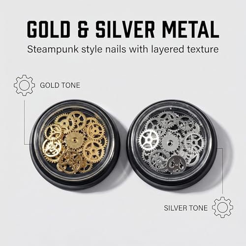 Steampunk Gears Nail Art Decorations 200-300PCS Alloy Metal Nail Charms