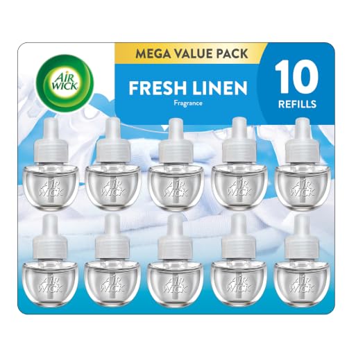 Air Wick Fresh Linen Plug-In Scented Oil Refills, 10 Count