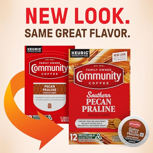 Community Coffee Southern Pecan Praline Flavored K-Cup Pods, 12 Count