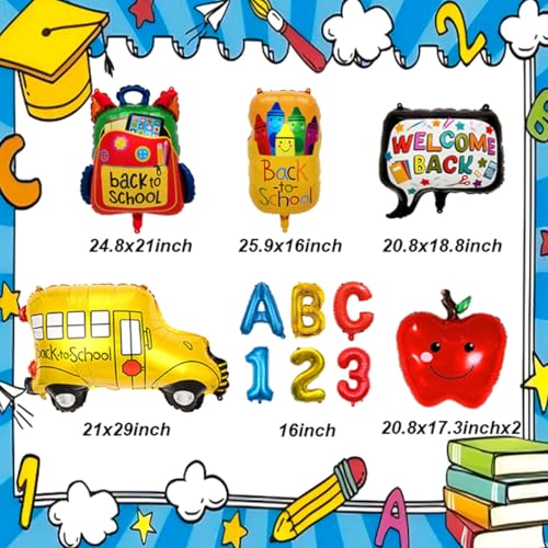 12Pcs Back to School Balloons Set | Welcome & First Day Decorations