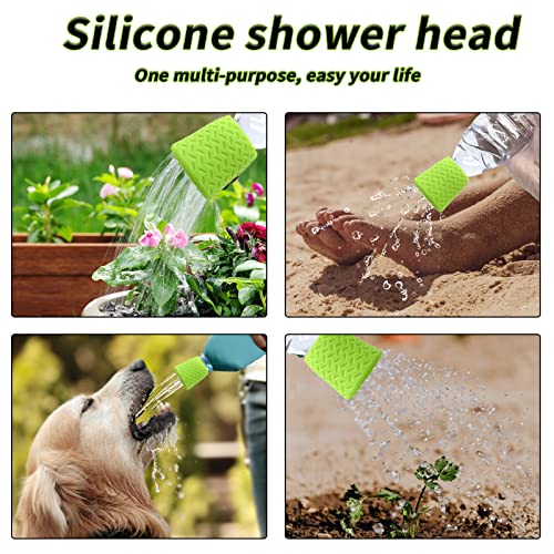 3 Pack Portable Outdoor Shower, Fits Most Plastic Bottles, Blue, Orange, Green