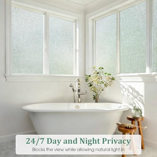 Coavas Frosted Glass Window Privacy Film - Clear, 17.5" x 78.7"