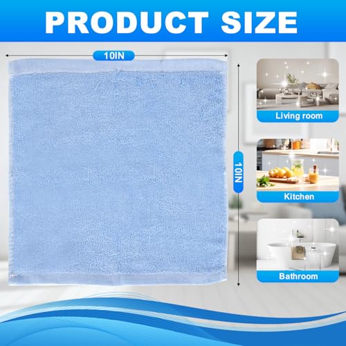 10-Pack Microfiber Washcloths - Soft, Highly Absorbent Towels for Home & Gym