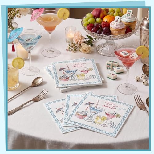Mahjong Cocktail Napkins - 50 Pack, 6.5'' Mahjong Party Supplies