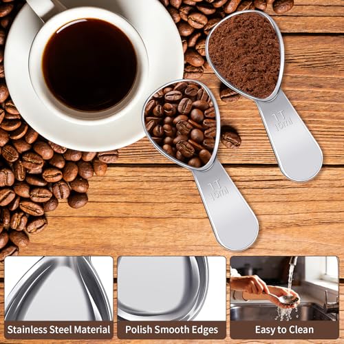 Volisau 3-Piece Stainless Steel Coffee Scoop, 1 Tablespoon Measuring Spoon