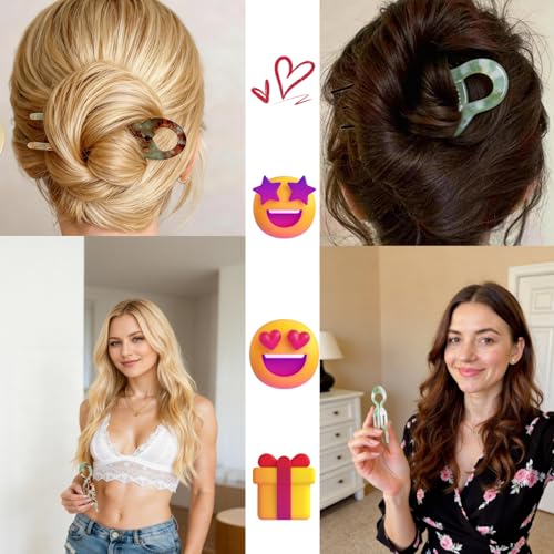 LUKLUKTAISUN Mini French Hairpin Acetate Hair Clips 4-Pack