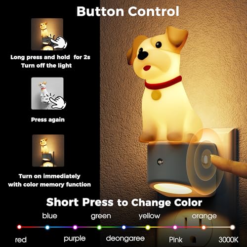 L LOHAS 3D Cute Puppy Night Light with Dusk to Dawn Sensor
