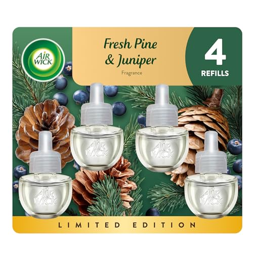 Air Wick Plug-In Scented Oil Refills, 4 Count, Fresh Pine & Juniper