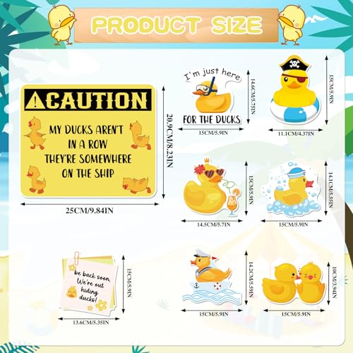 8 Pcs Funny Duck Cruise Ship Door Magnets - Decorative Cabin Decor