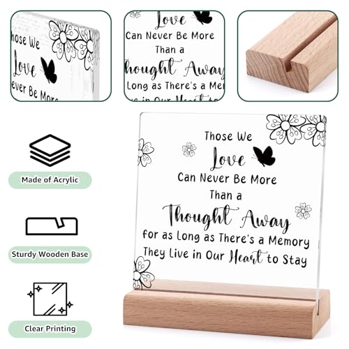 Memorial Acrylic Plaque with Wooden Stand - Sympathy Gift