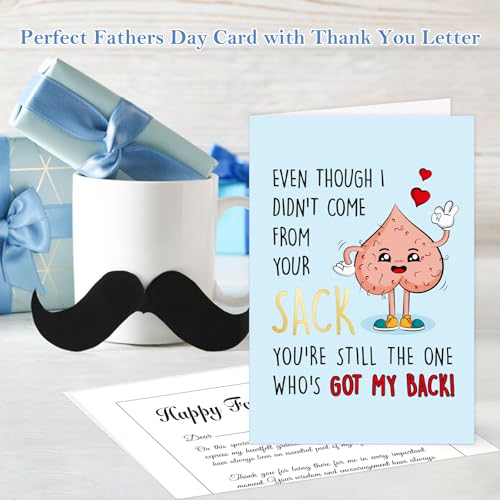 Funny Father's Day Card for Dad - Gold Foil Design 5.5x8"