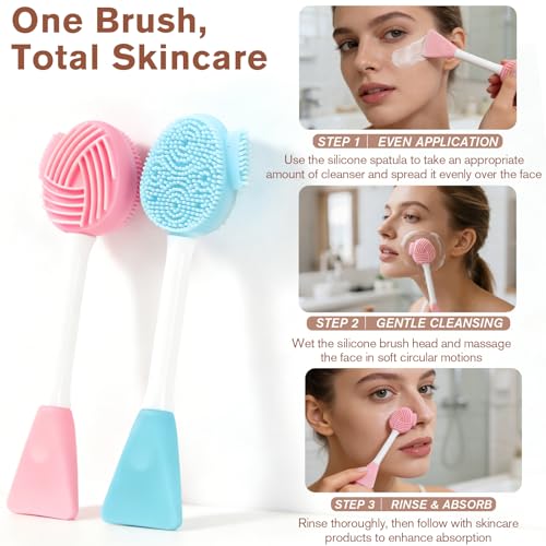 Gmlawsc 4-Piece Silicone Facial Cleansing Set & Mask Applicator