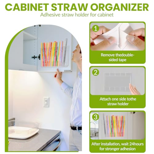 9.8-Inch Acrylic Straw Holder - Reusable Organizer for Straws
